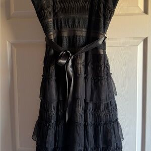 BCBGMaxAzria Black Tiered Midi Dress